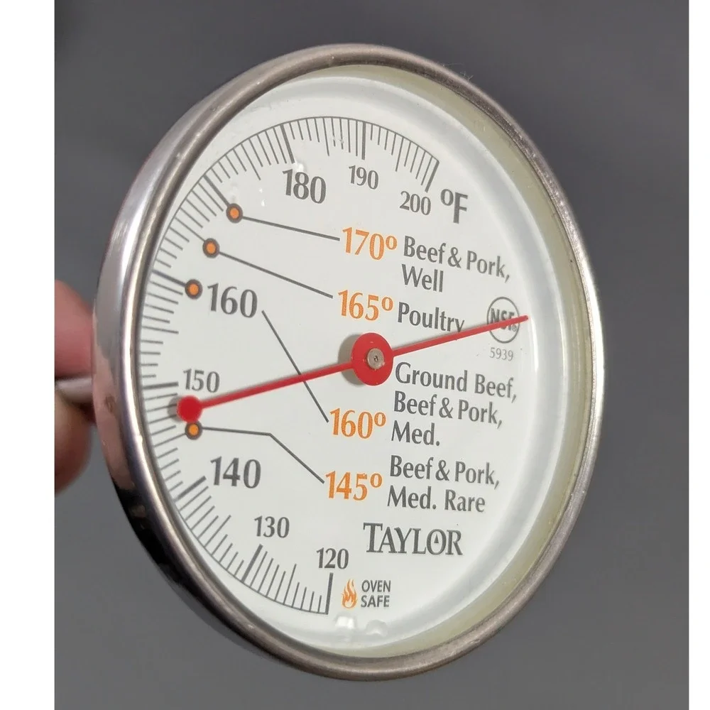 Vintage Taylor 5939 Meat Thermometer Stainless Steel Analog Oven Safe NSF 5 Inch